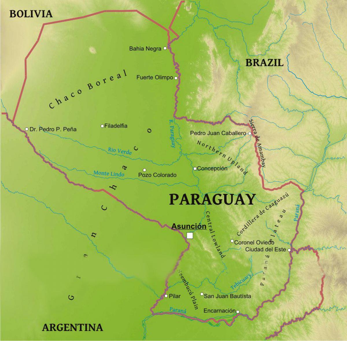 Kort af Paragvæ landafræði