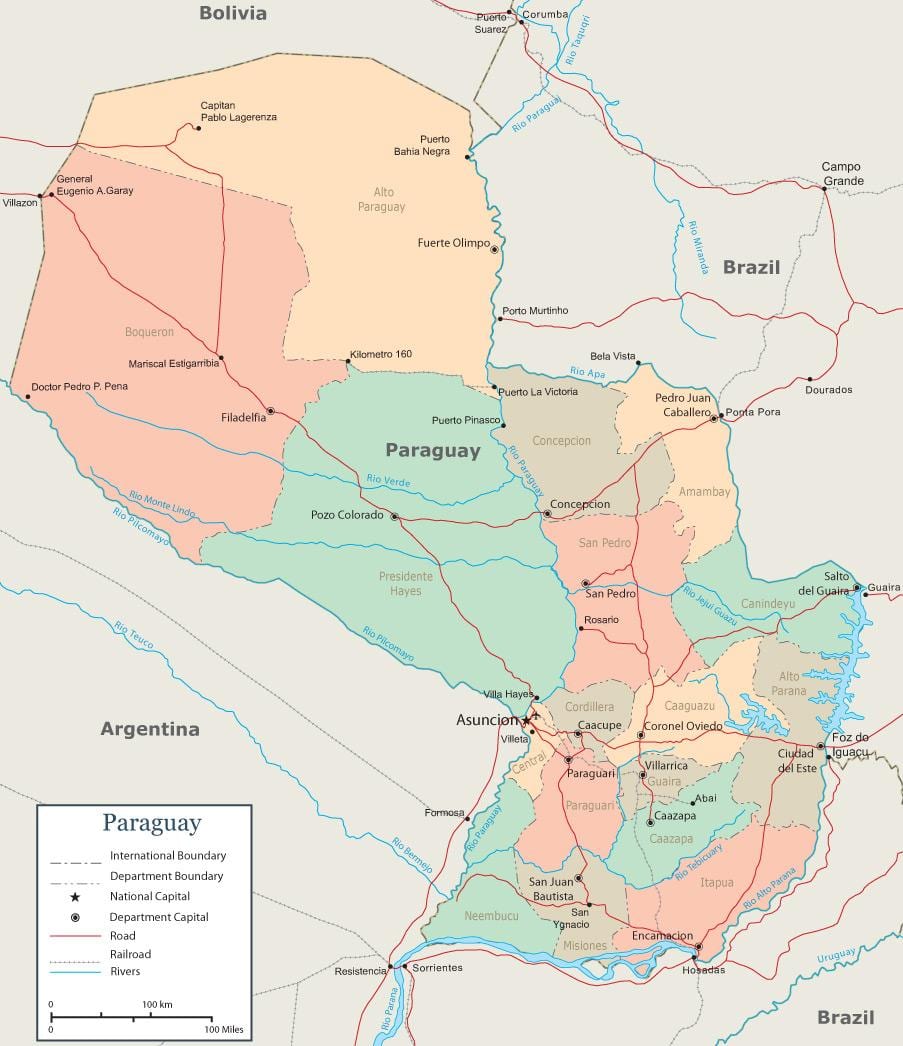 Paragvæ asunción kort