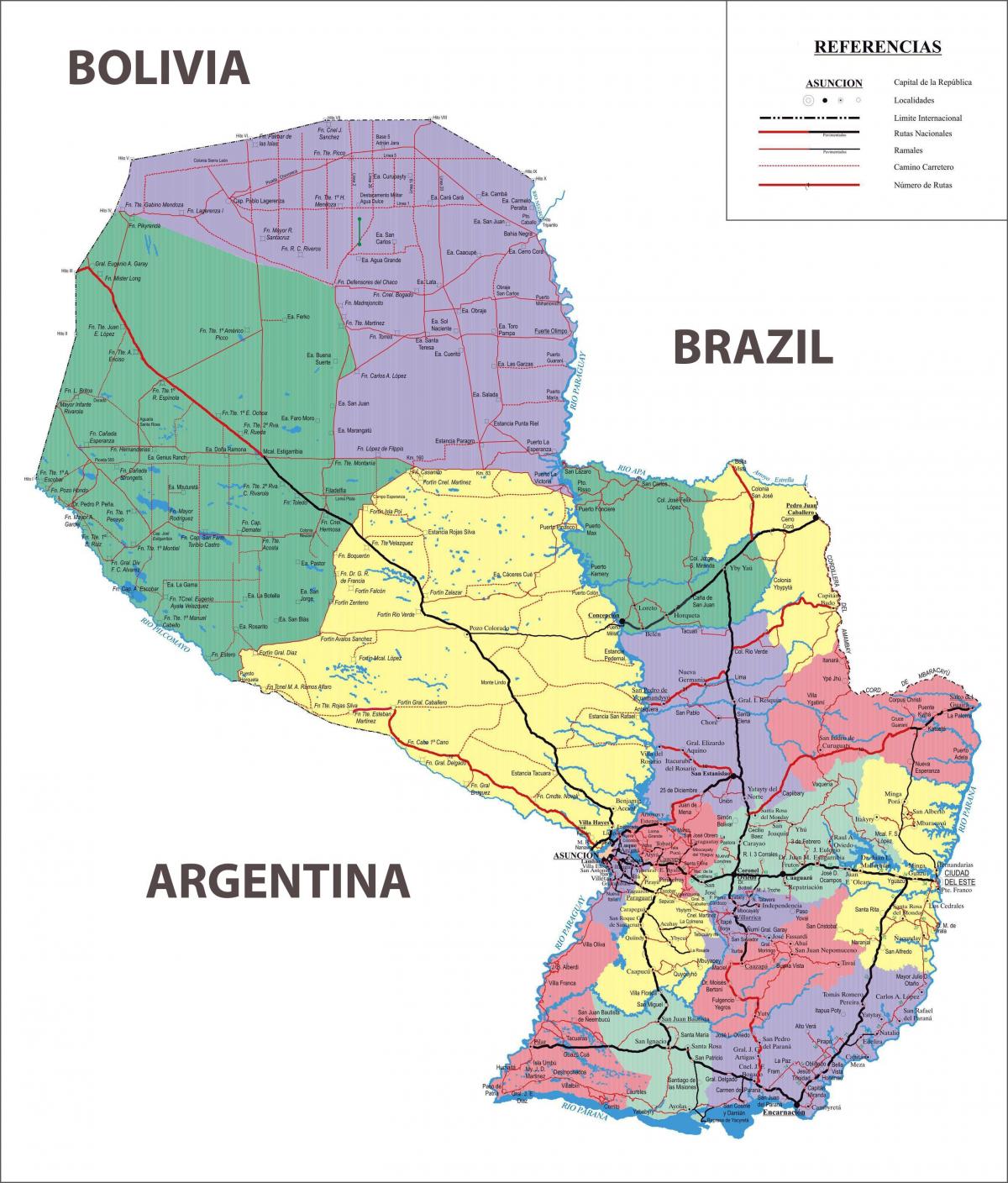 kort af Paragvæ