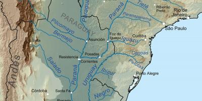 Kort af Paragvæ river
